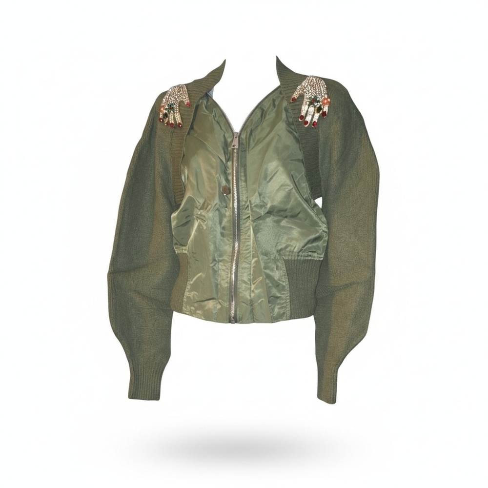 Embellished Green Women's Jacket
